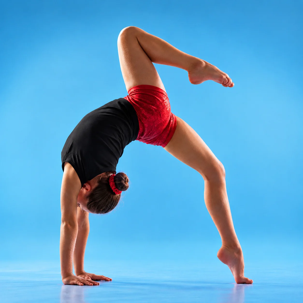 Young performer demonstrating an Acro backbend